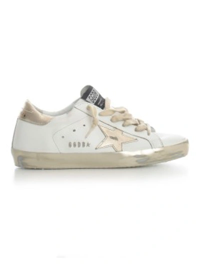 Shop Golden Goose Superstar Leather Sneakers In White