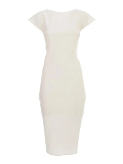 Shop Rick Owens Easy Sarah Cotton-blend Dress In White