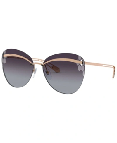 Shop Bvlgari Bulgari Women's Sunglasses In Pink Gold/grey Gradient