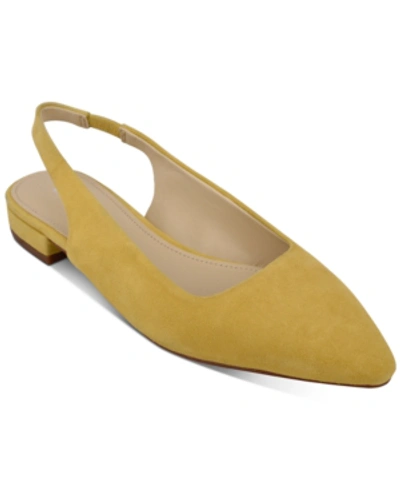 Shop Marc Fisher Fina Snip-toe Flats Women's Shoes In Sunny Yellow