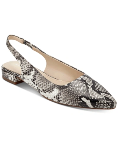 Shop Marc Fisher Fina Snip-toe Flats Women's Shoes In Natural Snake Multi