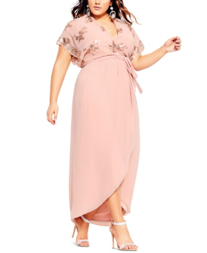 plus size blush maxi dress