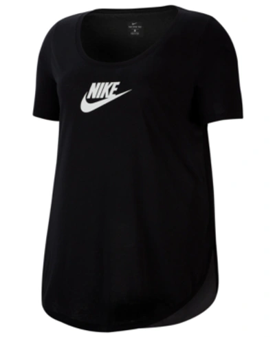Shop Nike Plus Size Sportswear Essential Futura Tunic In Black/white