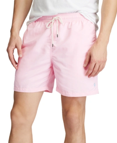 Shop Polo Ralph Lauren Men's 5-½-inch Traveler Swim Trunk In Taylor Rose