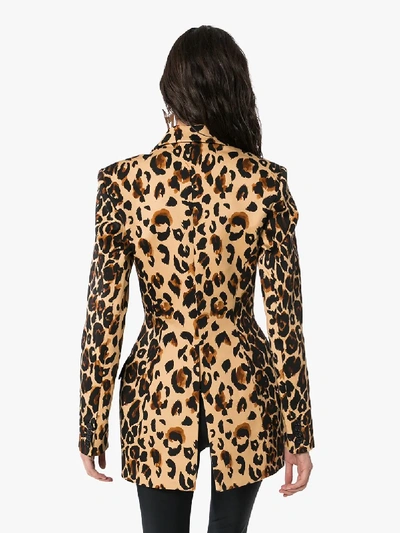 Shop Mugler Leopard Print Blazer In Black