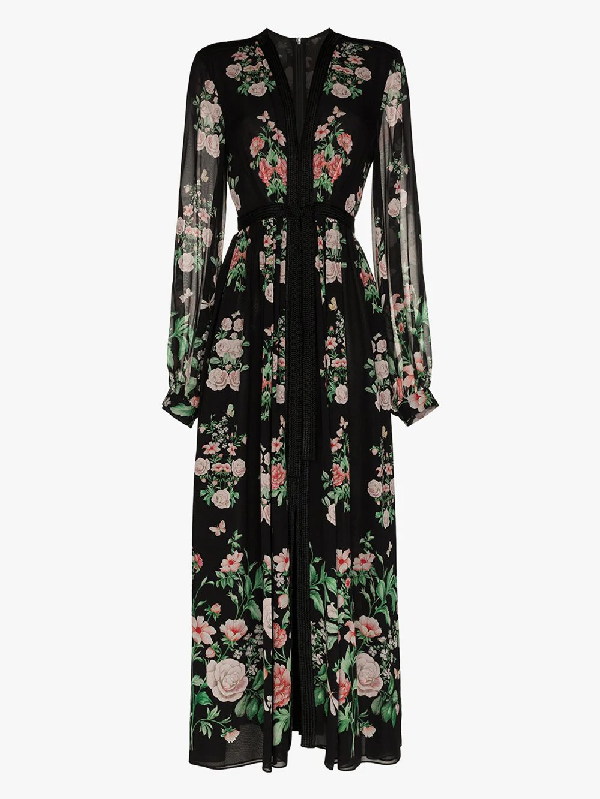 printed silk maxi dress