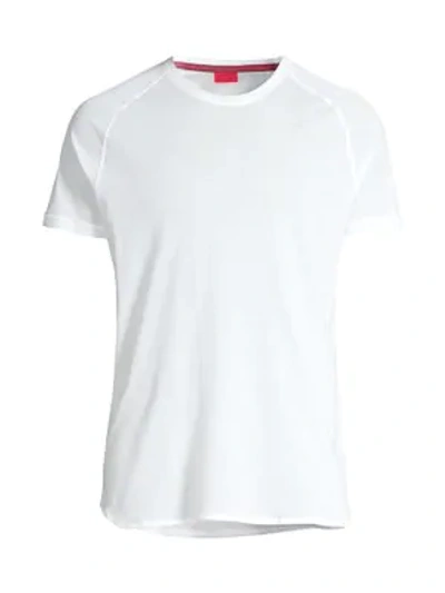 Shop Isaia Men's Piquet Crew T-shirt In White