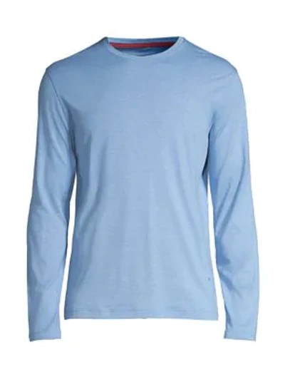 Shop Isaia Men's Cotton Crewneck Pullover In Blue
