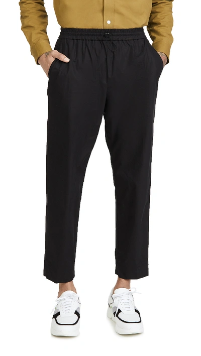 Shop Kenzo Tapered Cropped Pants In Black