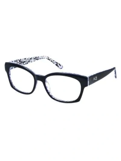 Shop Aqs Women's Mia 51mm Square Optical Glasses In Navy Blue