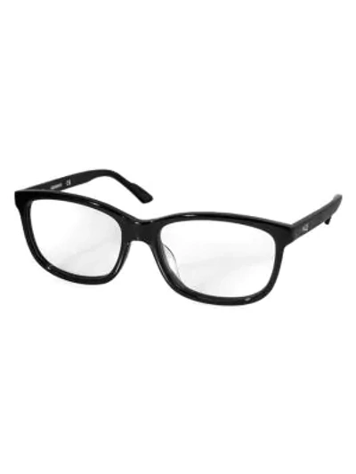 Shop Aqs Collin 54mm Square Optical Glasses In Black