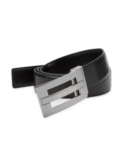 Shop Roberto Cavalli Smooth Leather Belt In Black