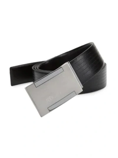 Shop Roberto Cavalli Textured Leather Belt In Black