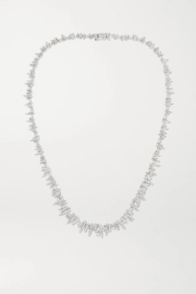 Shop Suzanne Kalan 18-karat White Gold Diamond Necklace