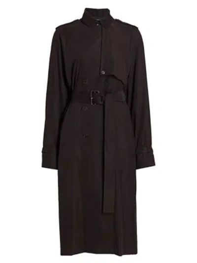 Shop The Row Triana Belted Trench Coat In Ebony