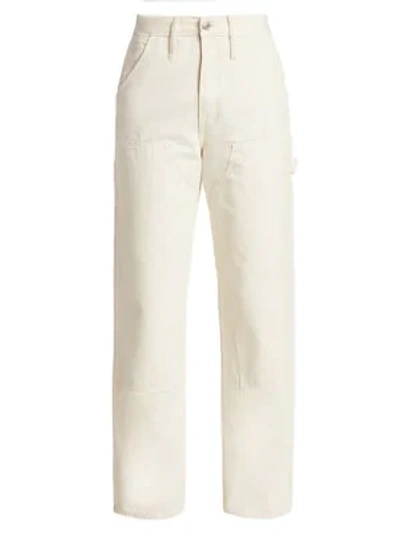 Shop Re/done Workmans High-rise Carpenter Pants In Off White