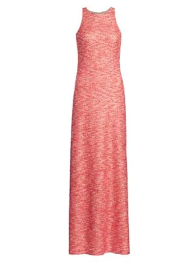 Shop St John Confetti Beaded Tweed Gown In Wildberry