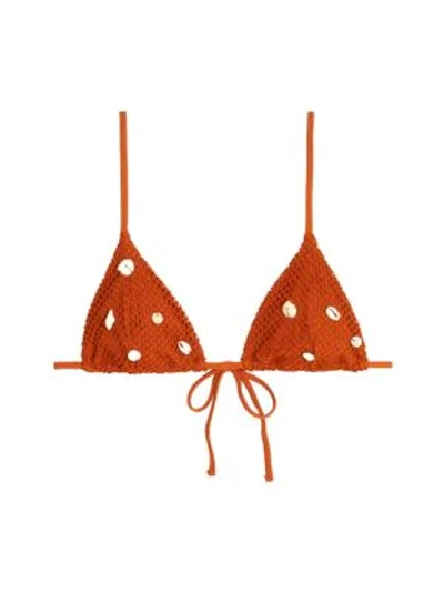 Shop Weworewhat Cooper Shell Detail Bikini Top In Bran