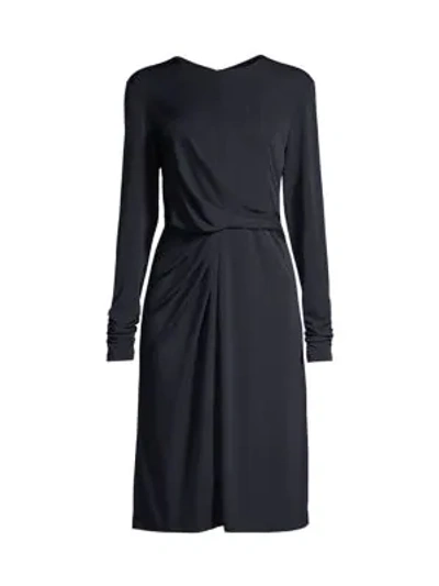 Shop Elie Tahari Winda Draped Long Sleeve Dress In Stargazer