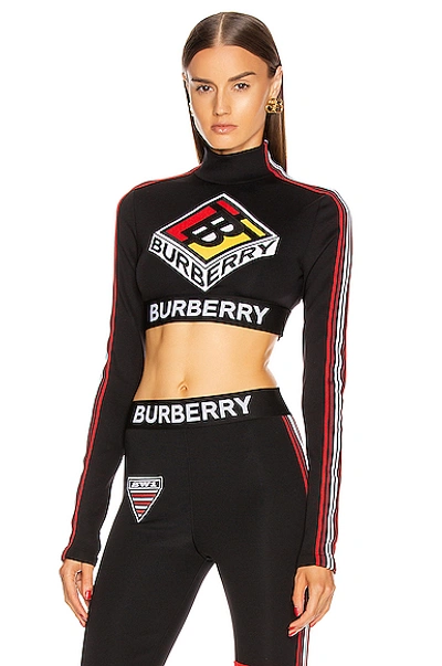 Shop Burberry Soca Athletic Crop Top In Black