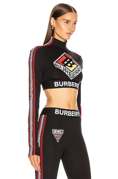 Shop Burberry Soca Athletic Crop Top In Black