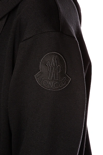 Shop Moncler Maglia Cardigan Zip Up Hoodie In Black