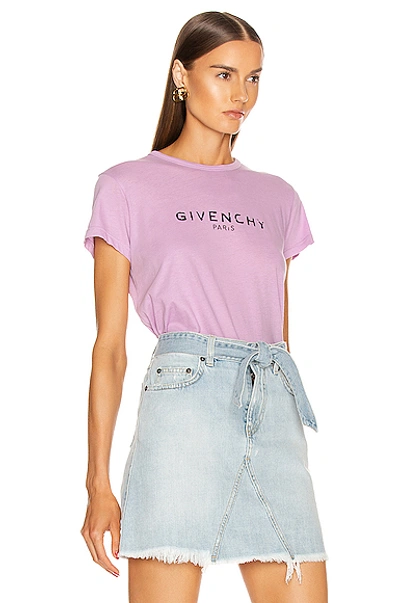 Shop Givenchy Fitted Short Sleeve T Shirt In Mauve