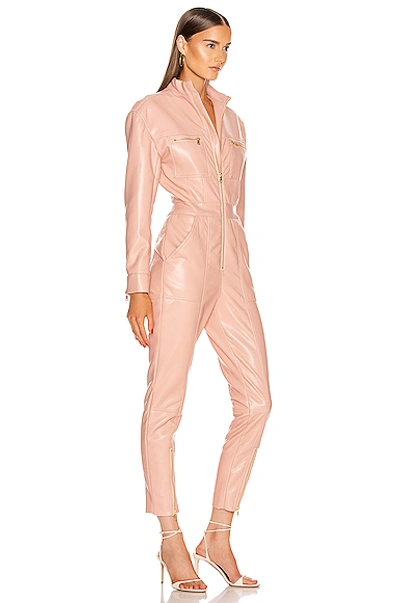 Shop Jonathan Simkhai Vegan Leather Flysuit In Afterglow