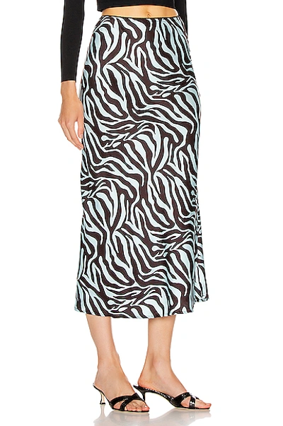 Shop Andamane Bella Midi Skirt In Zebra Light Blue