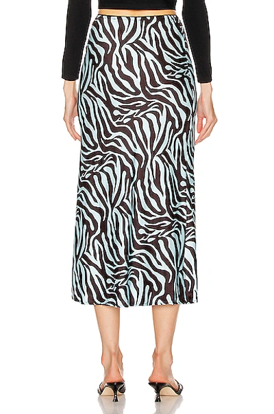 Shop Andamane Bella Midi Skirt In Zebra Light Blue