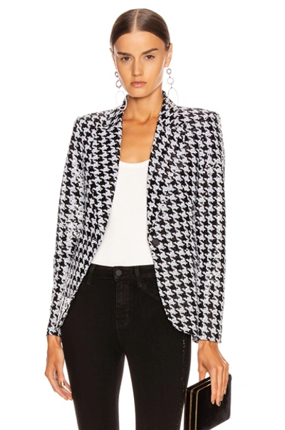 Shop L Agence L'agence Chamberlain Blazer In Abstract,black,white In Black & White