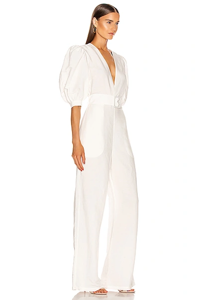 Shop Adriana Degreas Solid Jumpsuit With Belt In Off White