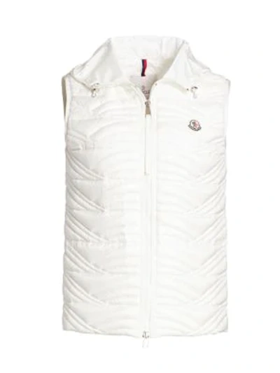 Shop Moncler Glaque Pattern Quilted Vest In White