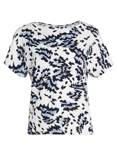 Shop St John Painted Butterfly-print T-shirt In White Multi