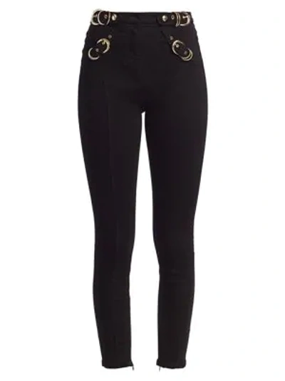 Shop Versace Jeans Couture Buckle Detail Skinny Jeans In Nero
