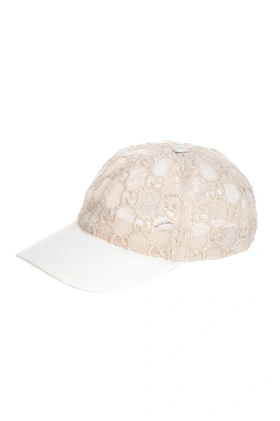 Shop Gucci Cream Gg Baseball Hat In Beige