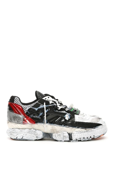 Shop Maison Margiela Fusion Sneakers In Red Black White (black)