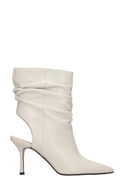 Shop Marc Ellis High Heels Ankle Boots In White Leather