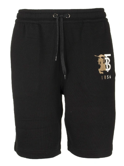 Shop Burberry Shorts Mallows Black Trousers