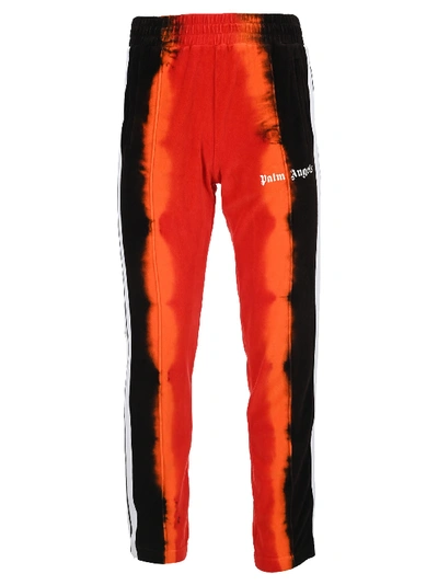 Shop Palm Angels Tie Dye Chenille Track Pants In Red