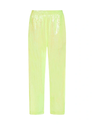 Shop Mm6 Maison Margiela Sequins Wide Trousers In Yellow