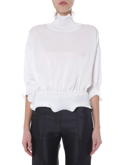 Shop Givenchy Blouse With Volant In Bianco