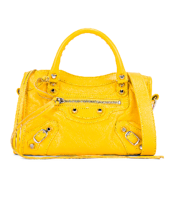 balenciaga mini city bag yellow