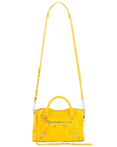 Shop Balenciaga Mini Classic City Bag In Yellow