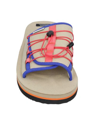 Shop Suicoke Man Sandals Beige Size 10 Textile Fibers