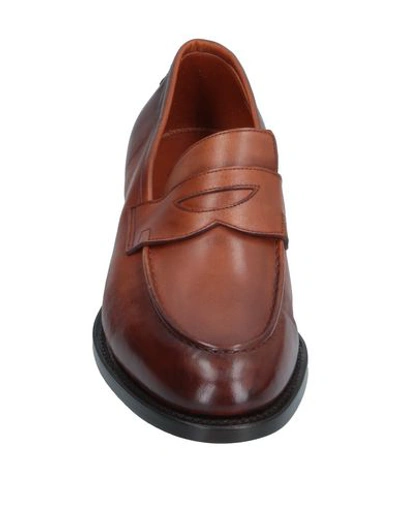 Shop Santoni Man Loafers Cocoa Size 7.5 Soft Leather In Brown