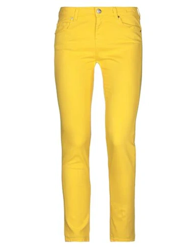 Shop Pinko Denim Pants In Yellow
