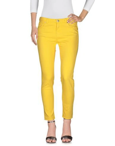 Shop Pinko Denim Pants In Yellow