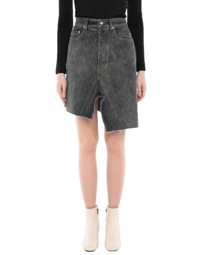 Shop Rick Owens Denim Skirts In Blue