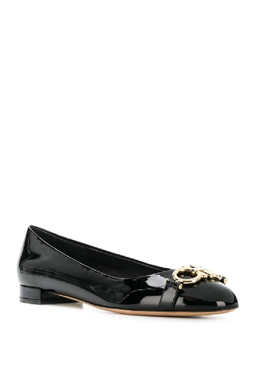 Shop Ferragamo Garda Patent Leather Ballet Flats